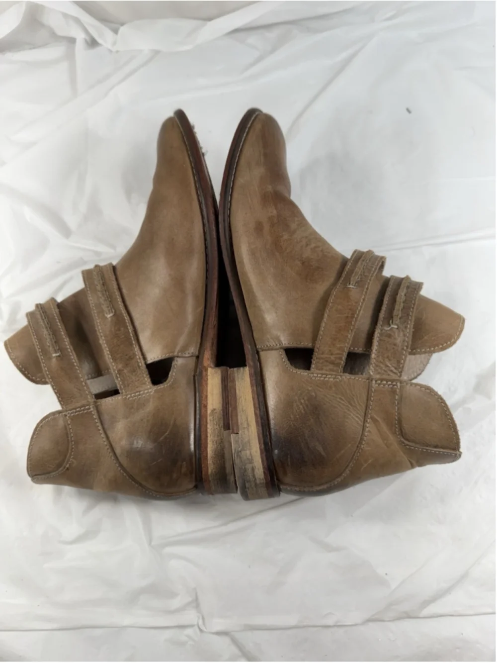 Free People Braeburn Ankle Bootie Tobacco Leather Women's 40 US 9.5 Brown